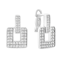 Silver earrings with cubic zirconia
