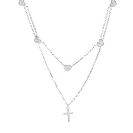 Silver necklace with cubic zirconia