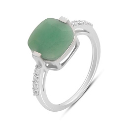 Silver ring with a 2.94-carat emerald