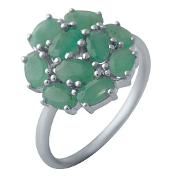 Silver ring with a 2.192-carat emerald