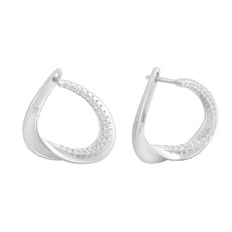 Silver Earrings with Fianites