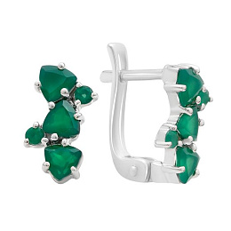Silver earrings with agate (1.416 carats)