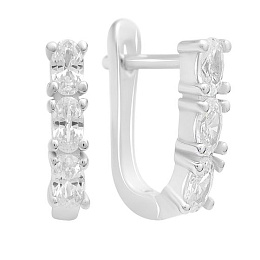 Silver earrings with cubic zirconia
