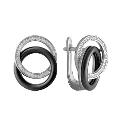 Silver earrings with ceramics