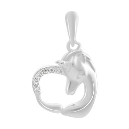 Silver pendant with cubic zirconia