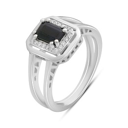 Silver ring with sapphire 1.455ct