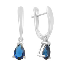 Срібні сережки із сапфіром nano 1.033ct