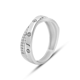 Золота каблучка з фіанітами 0.34ct