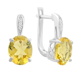 Silver earrings with citrine nano 4.615ct
