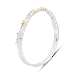 Silver bracelet with phianites