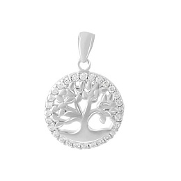 Silver pendant with phianites