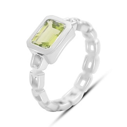 Серебряное кольцо с хризолітом 1.633ct