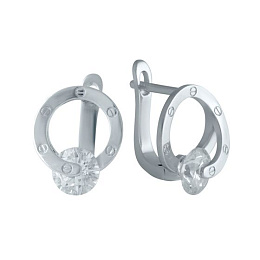 Silver Earrings with Fianites