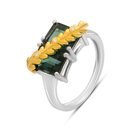Срібна каблучка з топазом Лондон Блю 2.603ct