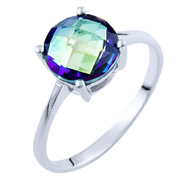 Серебряное кольцо с мистик топазом 4.617ct