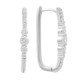 Silver Earrings with Fianites