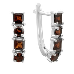 Серебряные серьги с гранатом 2.875ct