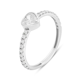 Silver ring with cubic zirconia