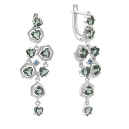 London Blue 3.453ct Topaz Silver Earrings with Topaz