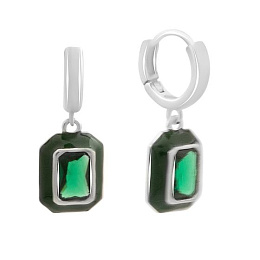 Silver earrings with phianites, semallu