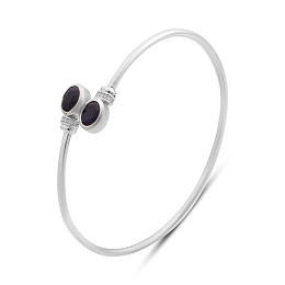 Срібний браслет з сапфіром 3.171ct, фіанітами