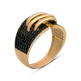 Gold ring with 1.36ct phianites