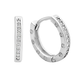 Silver earrings with cubic zirconia