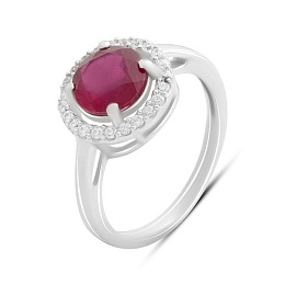 Silver ring with ruby 3.045ct