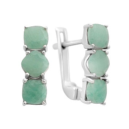 Silver earrings with emerald 2.6ct