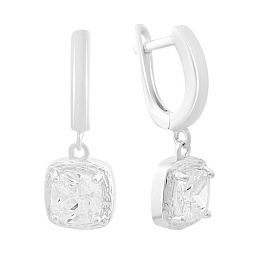 Silver earrings with cubic zirconia