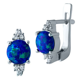 Silver earrings with 1.435 carats of opal