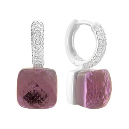 Silver earrings with Phianites