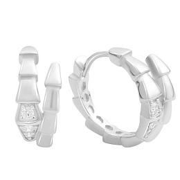 Silver Earrings with Fianites