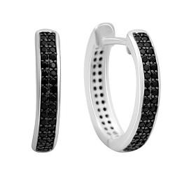 Срібні сережки з фіанітами