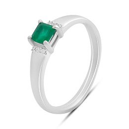 Silver ring with agate, 0.369 ct