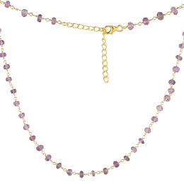 Silver necklace with a 10.05-carat amethyst