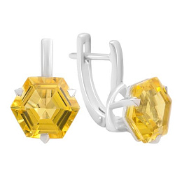 Серебряные серьги с цитрином nano 7.743ct