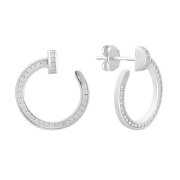 Silver Earrings with Fianites