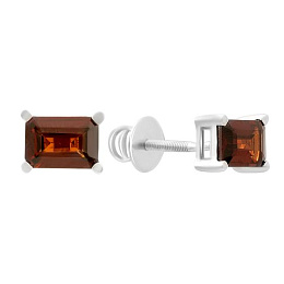 Срібні сережки з гранатом 2.444ct