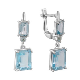 Серебряные серьги с топазом 10.706ct