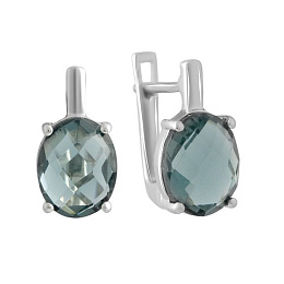 Срібні сережки з топазом «Лондон Блю» 4,28 карата