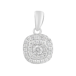 Silver pendant with phianites