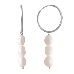 Серебряные серьги с жемчугом барочным 31.6ct