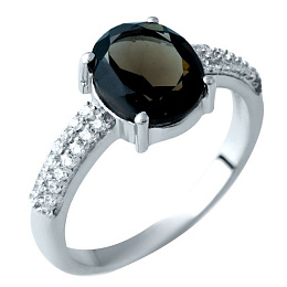 Silver ring with rauchtopaz (smoky quartz)