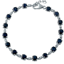 Silver bracelet with a 11.413-carat sapphire
