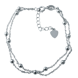 Silver leg bracelet without stones