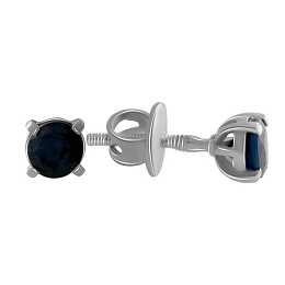 Серебряные серьги с сапфиром 1.357ct