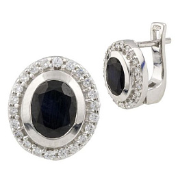 Срібні сережки з сапфіром 2,61 карата