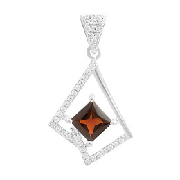 Silver pendant with garnet 1.701ct