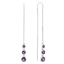 Silver earrings with amethyst 1.783ct